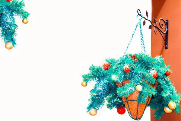 Greeting Card Christmas Toy Ball Snow — Stock Photo, Image