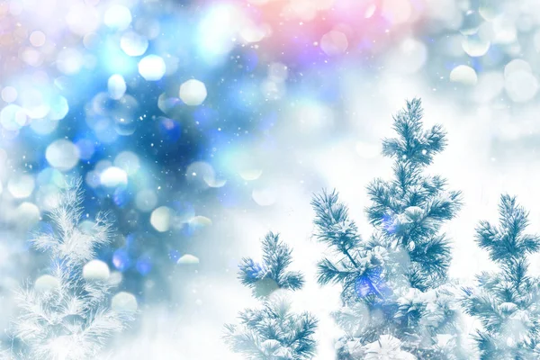 Natale Astratto Colorato Sfondo Festivo Biglietto Auguri Paesaggio Invernale — Foto Stock