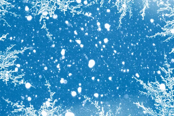 Verschwommen Abstrakter Weihnachtlicher Hintergrund Winterurlaub Schneefall Schneefall — Stockfoto