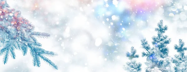 Boże Narodzenie Abstrakcyjne Kolorowe Tło Świąteczne Kartka Życzeniami Krajobraz Zimowy — Zdjęcie stockowe
