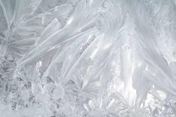 Blurred Abstract Ice Frost Natural Background Hoarfrost Crystals — Stock Photo, Image