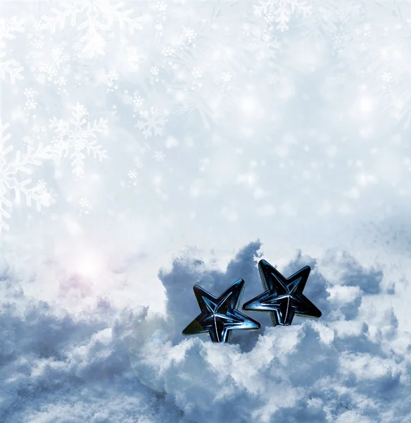 Winter achtergrond met Kerstmis speelgoed — Stockfoto
