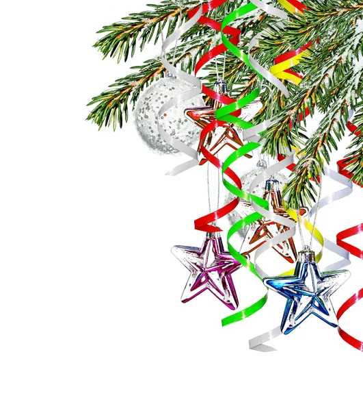 Χριστουγεννιάτικο δέντρο στολισμένο με παιχνίδια — Φωτογραφία Αρχείου