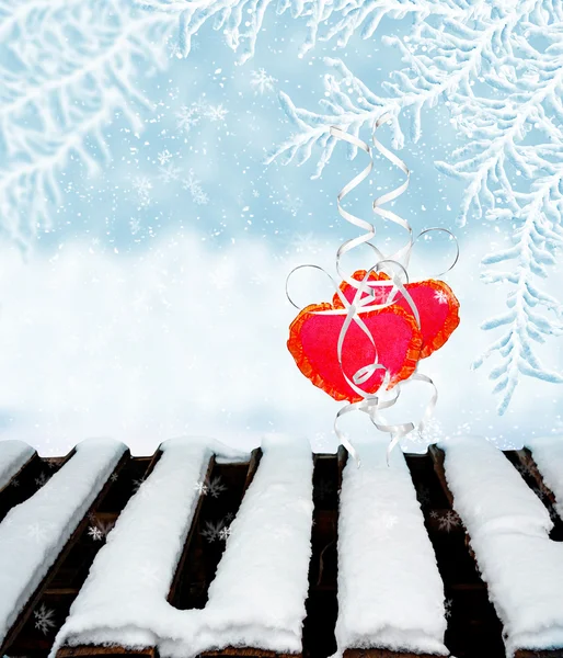 Snow.heart arka plan — Stok fotoğraf