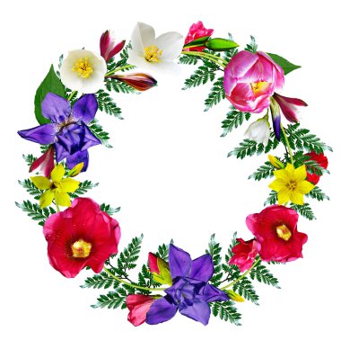 Daire çerçeve çiçek