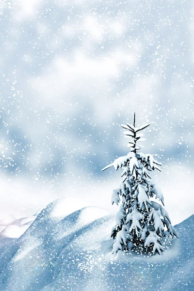 Vintern skog. vinterlandskap. — Stockfoto