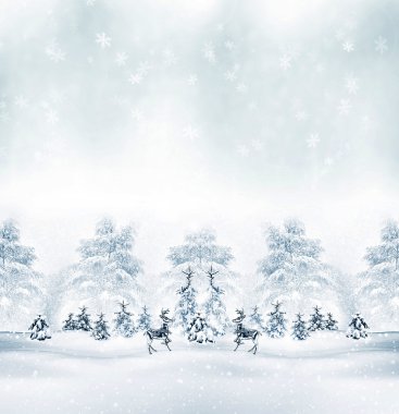 Kış. kar yağışı. Noel kartı