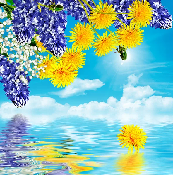 Sommerlandschaft. Floraler Hintergrund. — Stockfoto