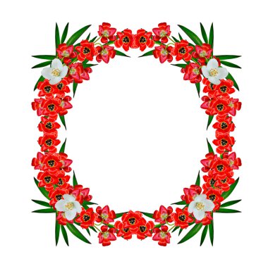 Daire çerçeve çiçek