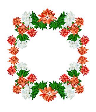 Çiçeklerin yuvarlak çerçevesi