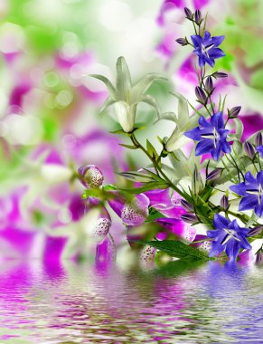 Yaz manzara. çiçekler çan