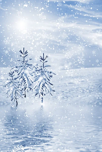 겨울입니다. 강 설. — 스톡 사진