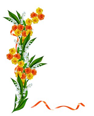 Tatil kartı gül ve lilyum vadi