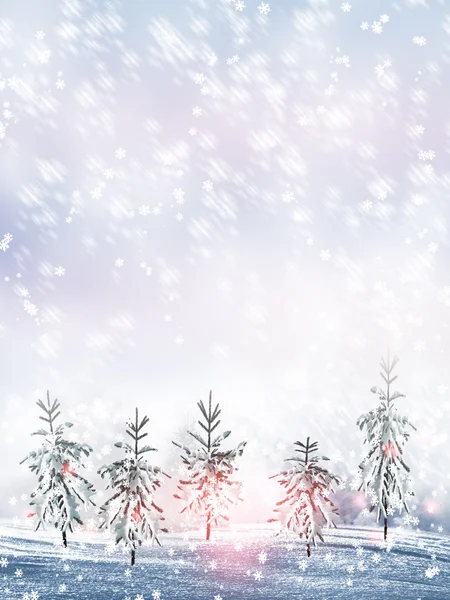 Noel kartı. Kış manzarası — Stok fotoğraf