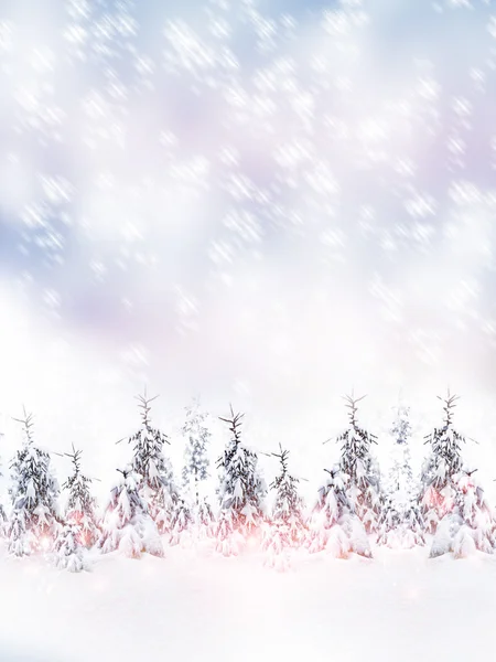 Biglietto di Natale. Paesaggio invernale — Foto Stock