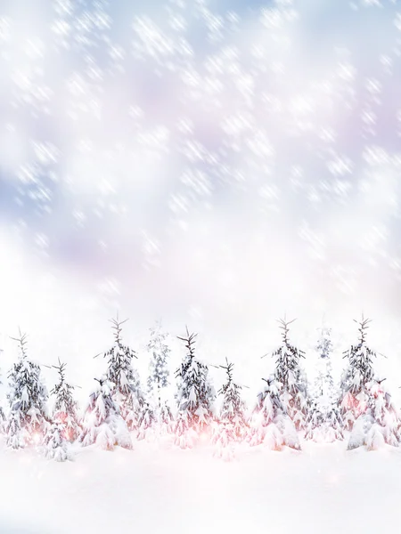 Weihnachtskarte. Winterlandschaft — Stockfoto