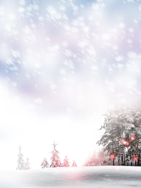 Christmas card. winter Landscape — Stock Photo, Image