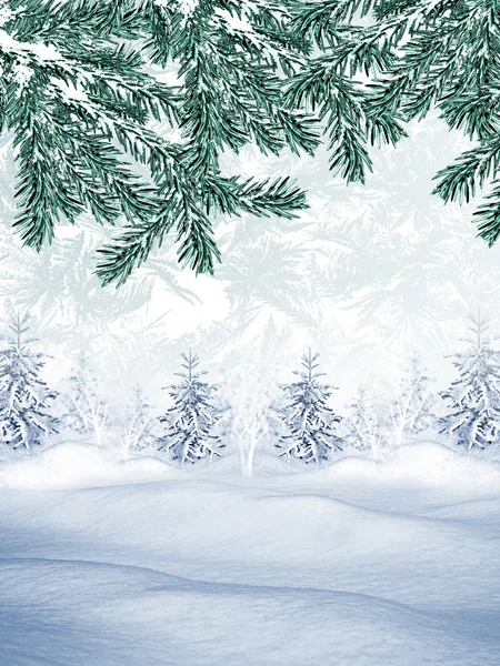 クリスマス カード。冬の風景 — ストック写真