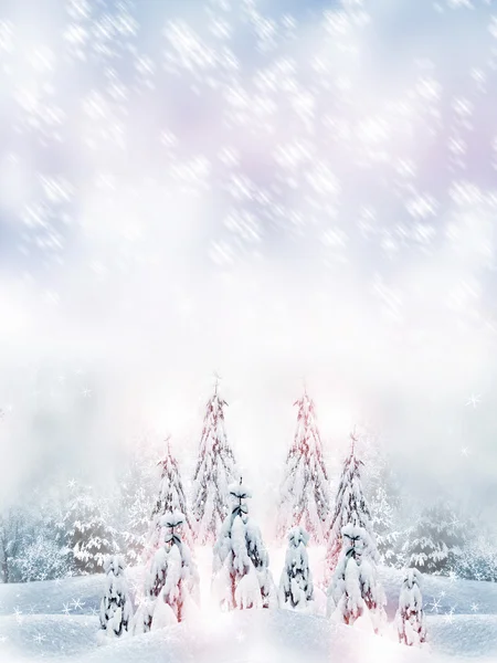 Christmas card. winter Landscape — Stock Photo, Image