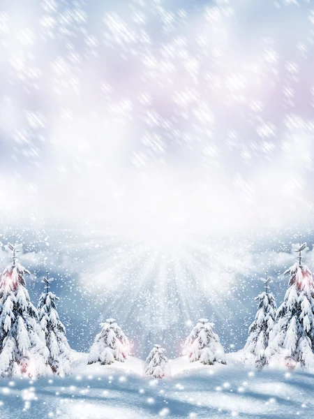 Weihnachtskarte. Winterlandschaft — Stockfoto