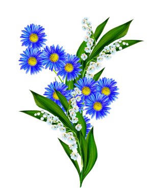 Beyaz arka planda izole edilmiş papatyalar.