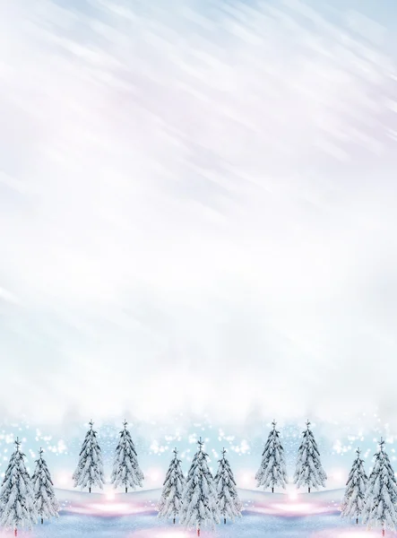 Christmas card. winter Landscape — Stock Photo, Image