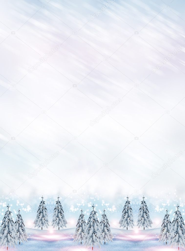 Christmas card. winter Landscape