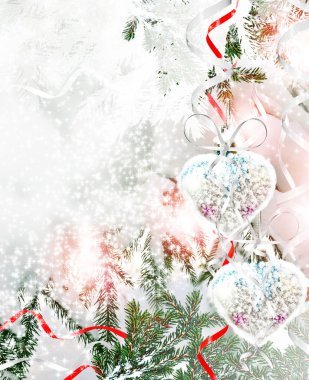 Noel arka plan. Noel oyuncak. kalp.