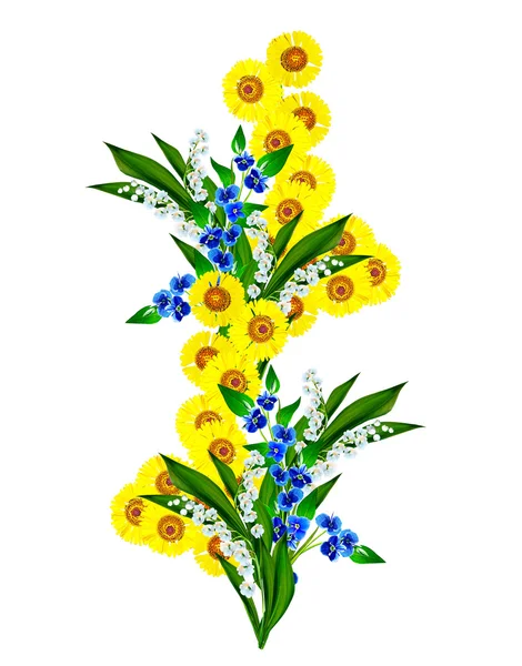 Flor amarilla aislada sobre fondo blanco —  Fotos de Stock