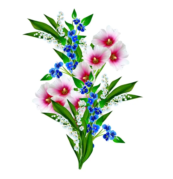 Flores de malva isoladas no fundo branco — Fotografia de Stock