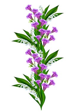 Beyaz arka plan üzerinde izole mavi çiçekler çan çiçeği