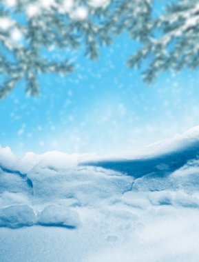 Kış manzarası. Arka plan. kar