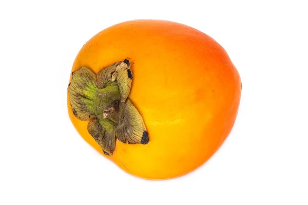 柿の実 白い背景にトロピカルフルーツのクローズアップ — ストック写真