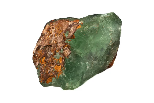 Emerald Stone Natural Nahaufnahme Des Edelsteins Auf Weißem Hintergrund — Stockfoto