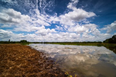 Manzara Yansıma Gölü, kümülüs bulutlu göl