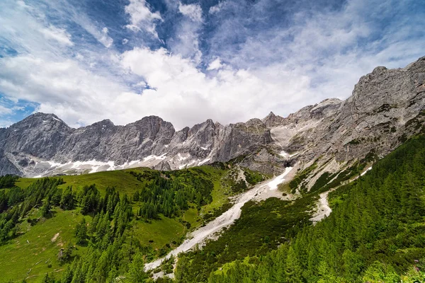 Dachsteinfjellene Landskapet Europeiske Alper Sommeren – stockfoto