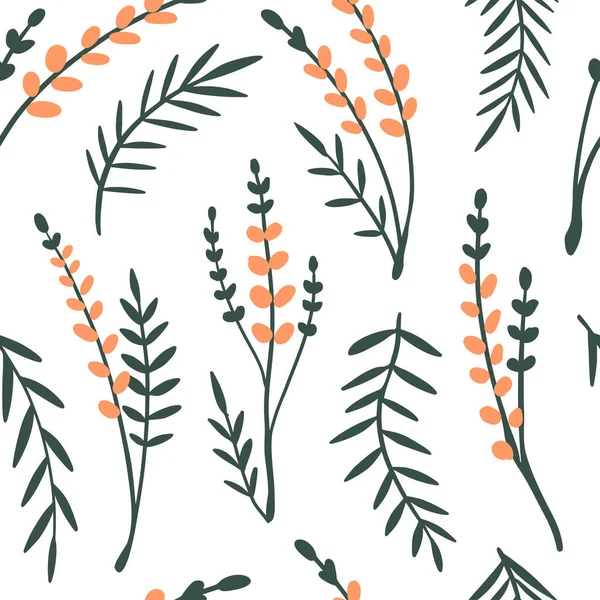 Douces Fleurs Orange Motif Sans Couture Conception Graphique Florale Simple — Image vectorielle