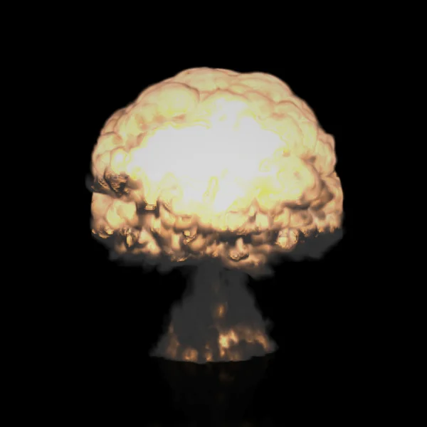 Mushroom Cloud of Nuclear Explosion (Isolated on Black) — Stock Photo, Image