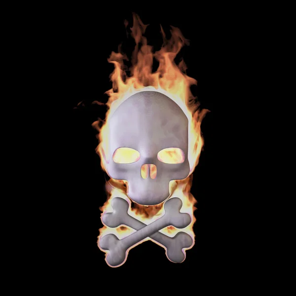 Flaming Skull — Stock Photo, Image