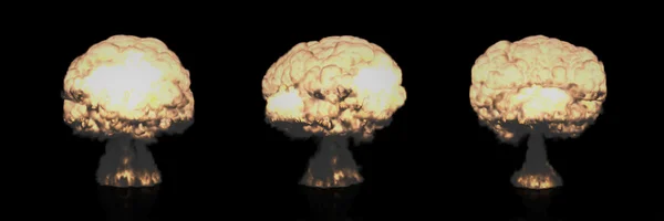 Different Mushroom Clouds of Nuclear Explosion — Stock Photo, Image