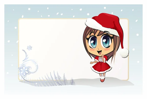 Santa chica (chica de Navidad ) — Vector de stock