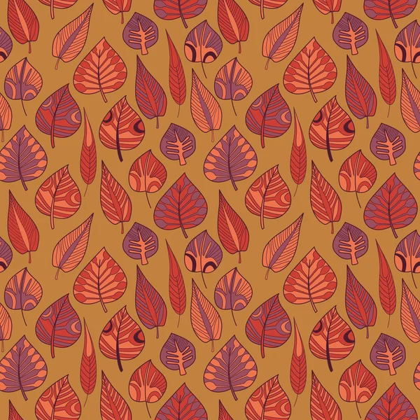 Seamless pattern with autumn leaves — Stock Vector