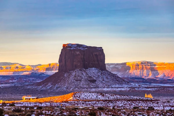 Salida Del Sol Invierno Monument Valley Utah — Foto de Stock