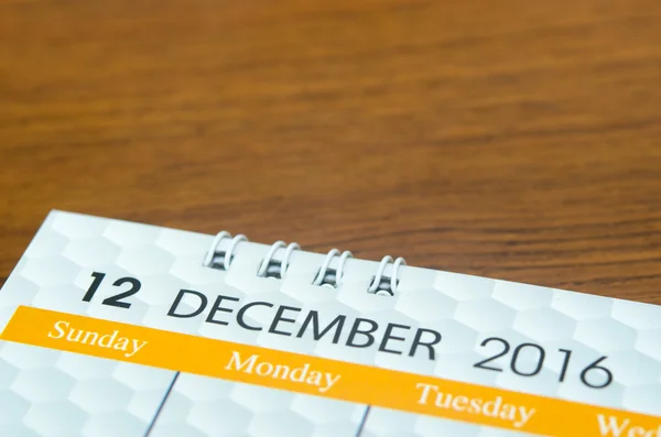 Calendário dezembro 2016 — Fotografia de Stock