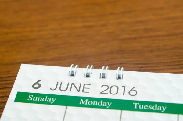 Calendar June 2016 — Stock Photo, Image