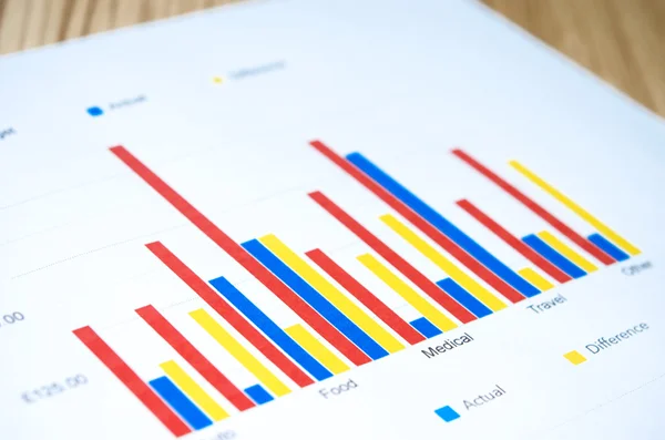 Business graf på skrivbord — Stockfoto