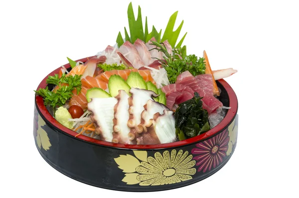 Sashimi conjunto fondo blanco —  Fotos de Stock