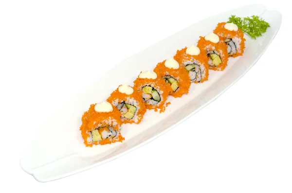 Lososový sushi rolka — Stock fotografie