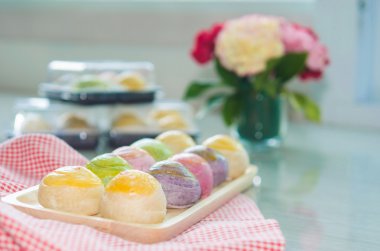 Asya geleneksel tatlı, Moon pasta, Tay kek veya Çin böreği. Lezzetli tatlı.