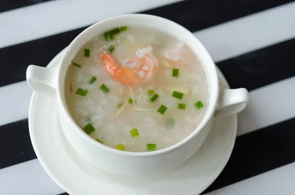 Shrimp porridge in bowl — Stock Photo, Image